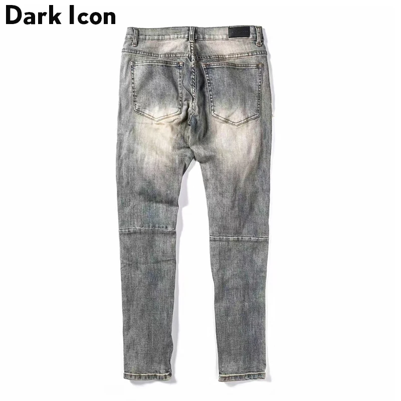 Темные иконы, рваные джинсы с боковой молнией, мужские джинсы, новинка, потертые мужские джинсы