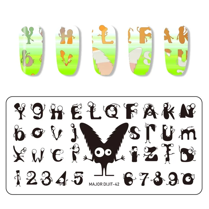 

Spring Flower Letter Marine Animals Stamping Stencil Plates Geometry Stars Nail Art Image Template Manicure Design