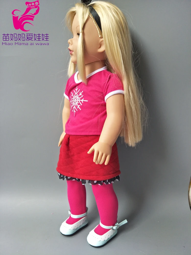 3 в 1 розовая рубашка+ мини-юбка+ леггинсы, кукольный комплект для девочек 18 дюймов 45 см, комплект одежды для девочек, подарок