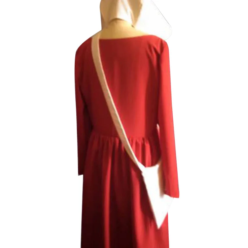 The Handmaid's Tale Cosplay Offred Costume Long Dresses Cloak Halloween Carnival Women Red Cape Hat Bag Full Set Christmas Gowns