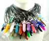 Natural stone Turquoises Quartz Crystal Opal lapis tiger eye Column pendant for diy Jewelry making necklace Accessories 1pcs 3