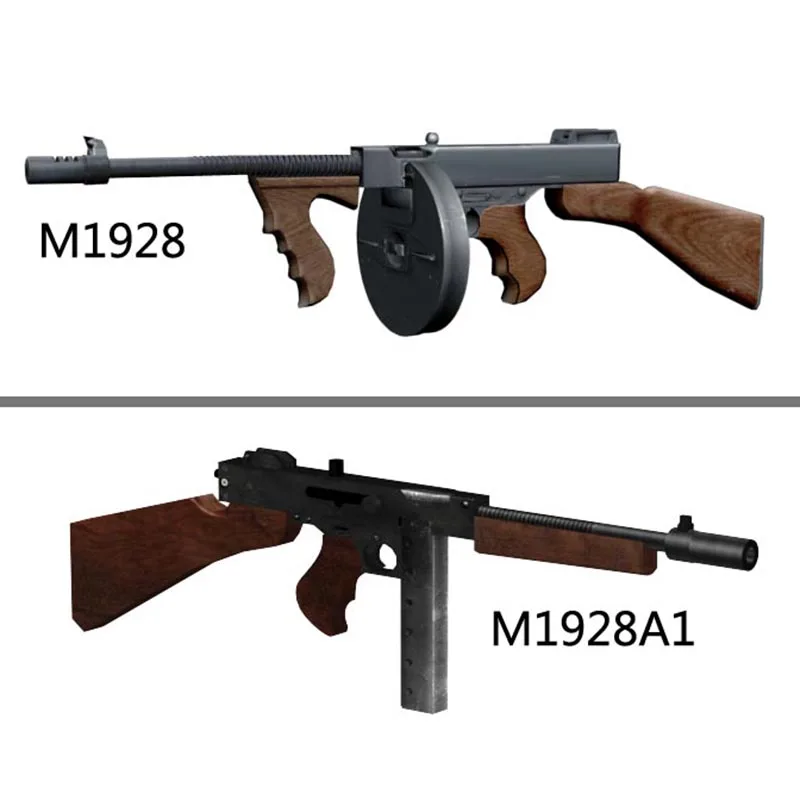 1: 1 бумажные крафтовые весы пистолет Томпсона M1928 бумажная модель игрушка ручной
