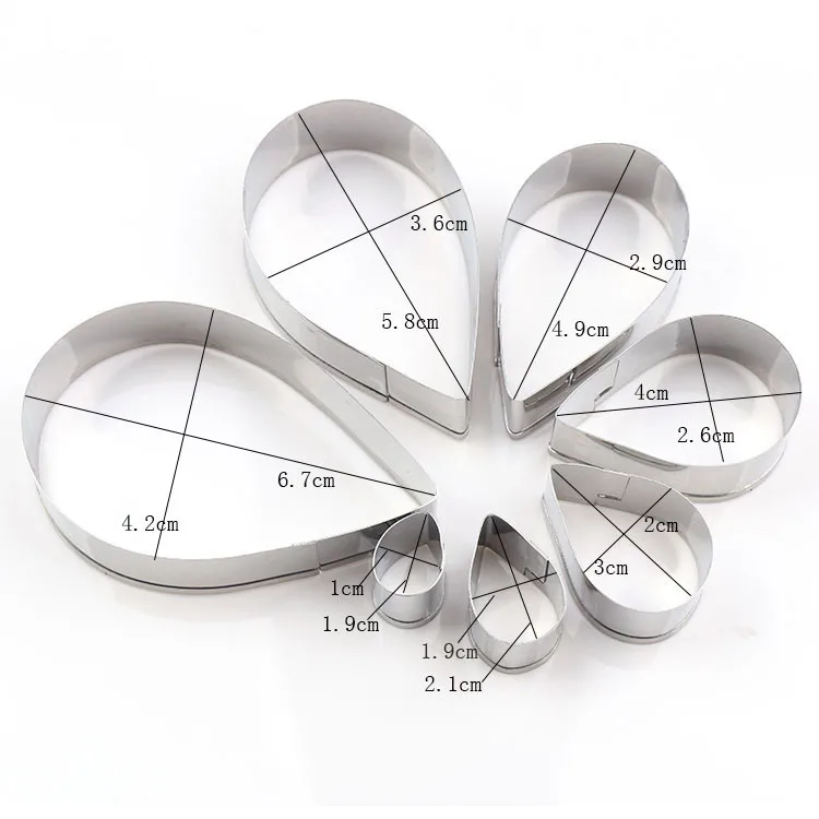 Роза/тюльпан/Лилия Пион цветок плесень помадка торт украшение Печенье цветочный лепестковая форма-резак из нержавеющей стали инструмент для сахарного ремесла GYH - Цвет: Rose 7pcs