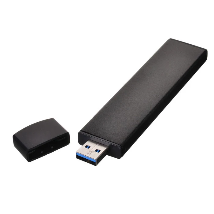 

80mm NGFF M2 SSD to USB 3.0 External PCBA Conveter Adapter Card Flash Disk Type with Black Case