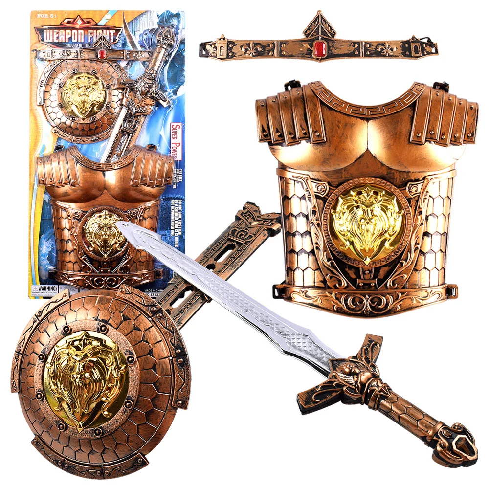 

Bronze Weapon Set Simulation Bow Arrow Sword Shield Armor Combination Children's Toys Weapons Cosplay Sword Knight 1557