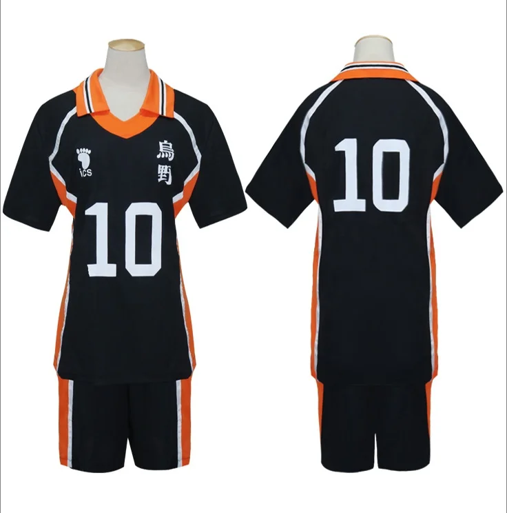 Haikyuu Cosplay Костюм Karasuno старшеклассный волейбольный клуб Hinata Shoyo Спортивная Трикотажная форма Haikyuu! Аниме Косплэй