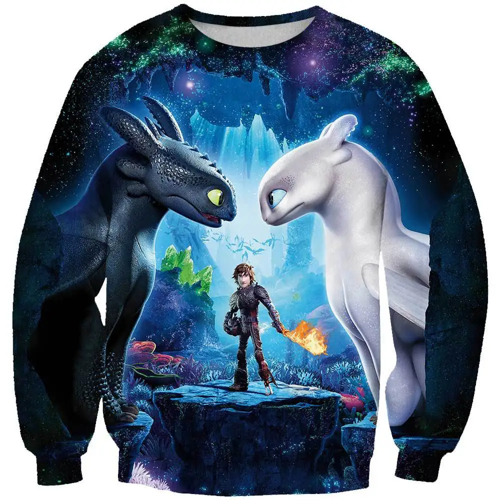 Movie Cartoon How to Train Your Dragon Night Fury Toothless 3D Print Men's Long Sleeve T-shirt  Tshirts Casual Male Tees Tops Streetwear