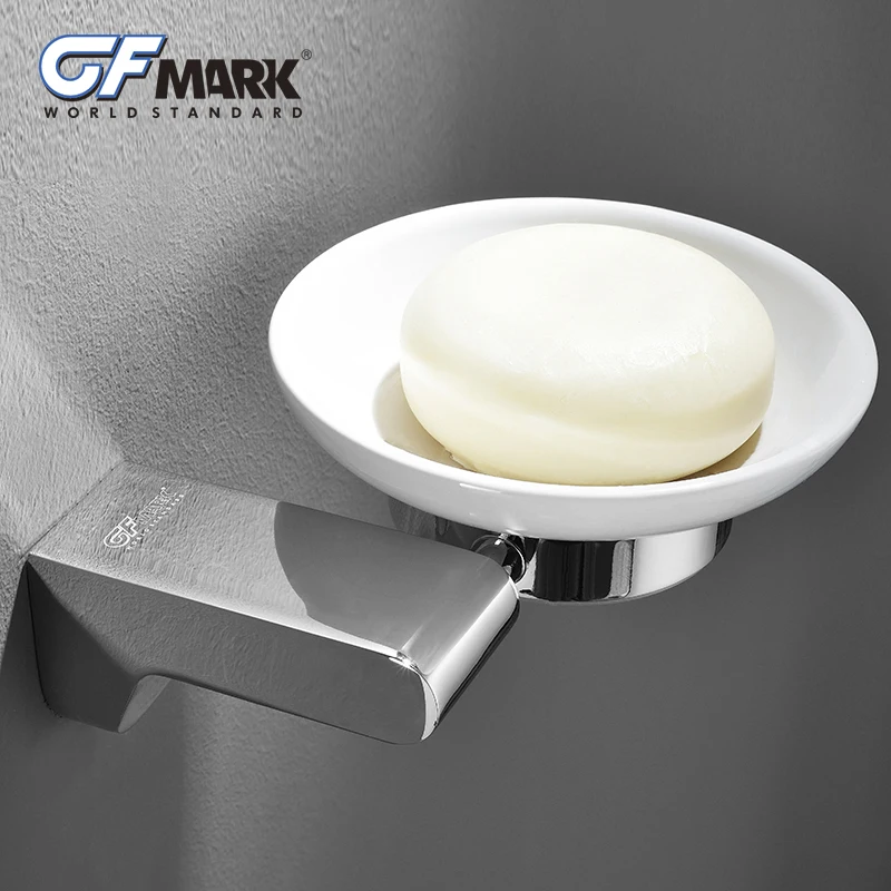 GFmark хромированный мыльница с керамической пластиной аксессуары для ванной комнаты WC аксессуары настенное крепление Soapbox мыльница Коробка Чехол Jabonera