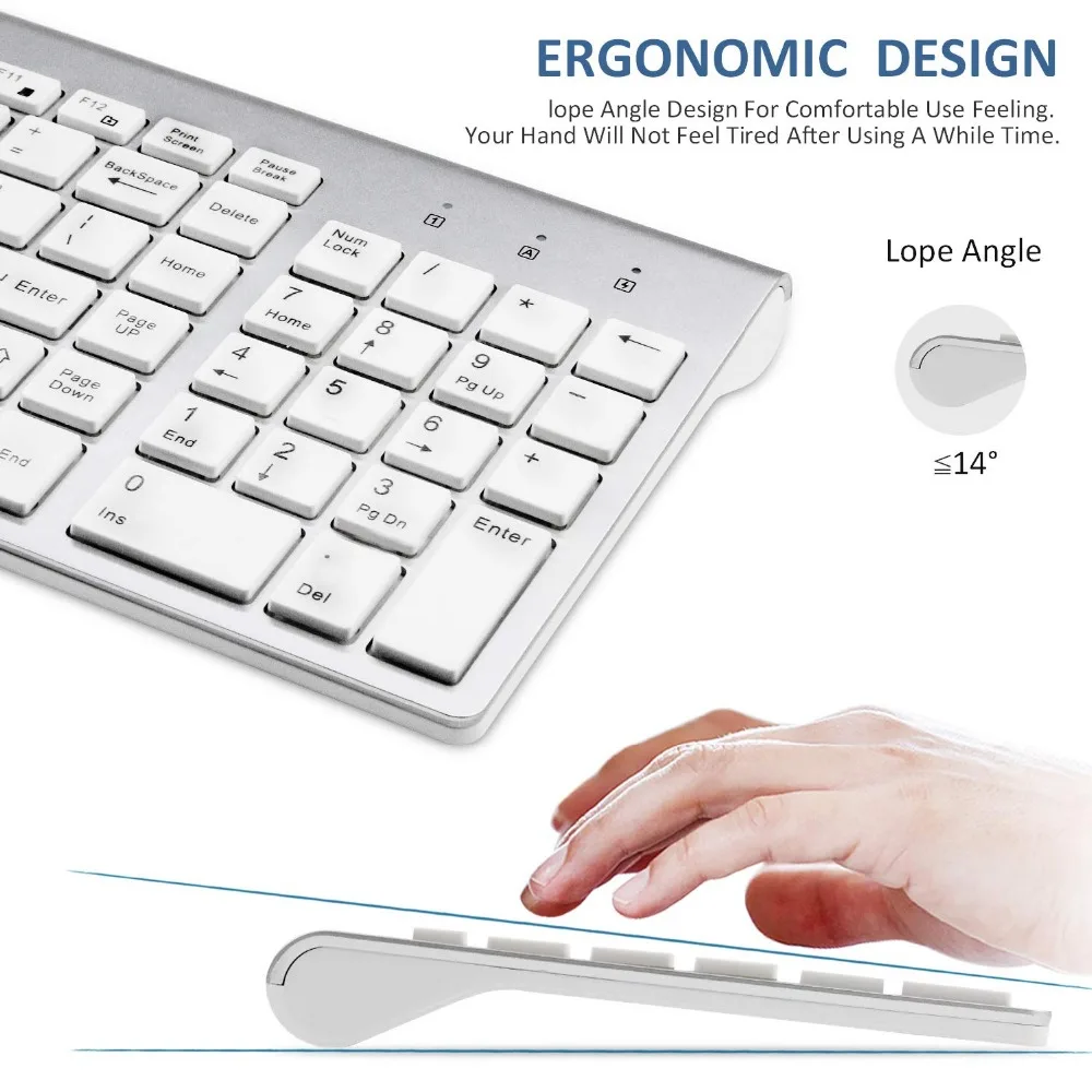  Ultra-Thin Business Wireless Keyboard and Mouse Combo 102 Keys Low-Noise Wireless Keyboard Mouse fo