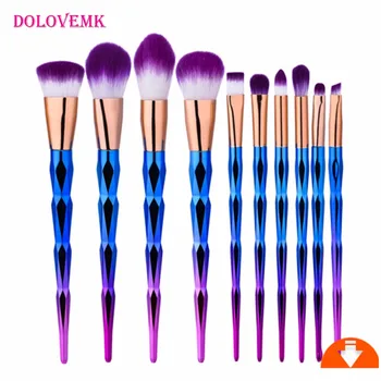 

Dolovemk 10Pcs Makeup Brushes Set Eyeshadow Eyelash Lip Powder Foundation Brushes