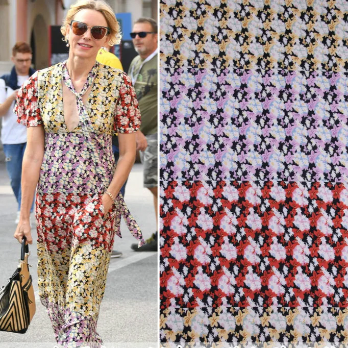 

145cm printed fabric diy shirt dress scarf fabric thin clothing polyester fabric material wholesale cloth