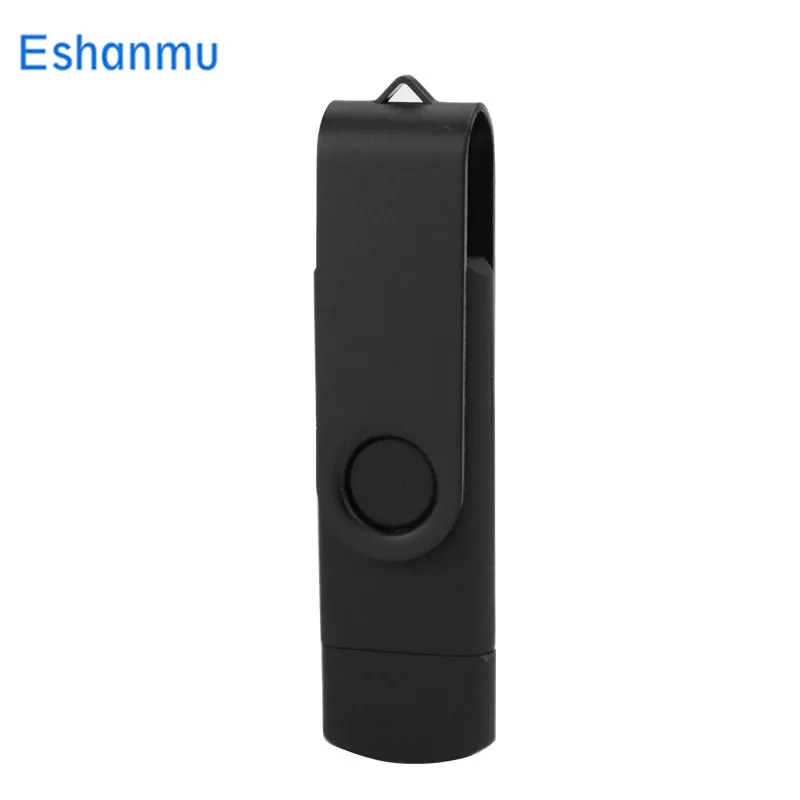 Лучшая OTG USB флэш-накопитель cle usb 2,0 stick 64G портативный флэш-накопитель смартфон Флешка 4g 8g 16g 32g 128G устройства для хранения - Цвет: black