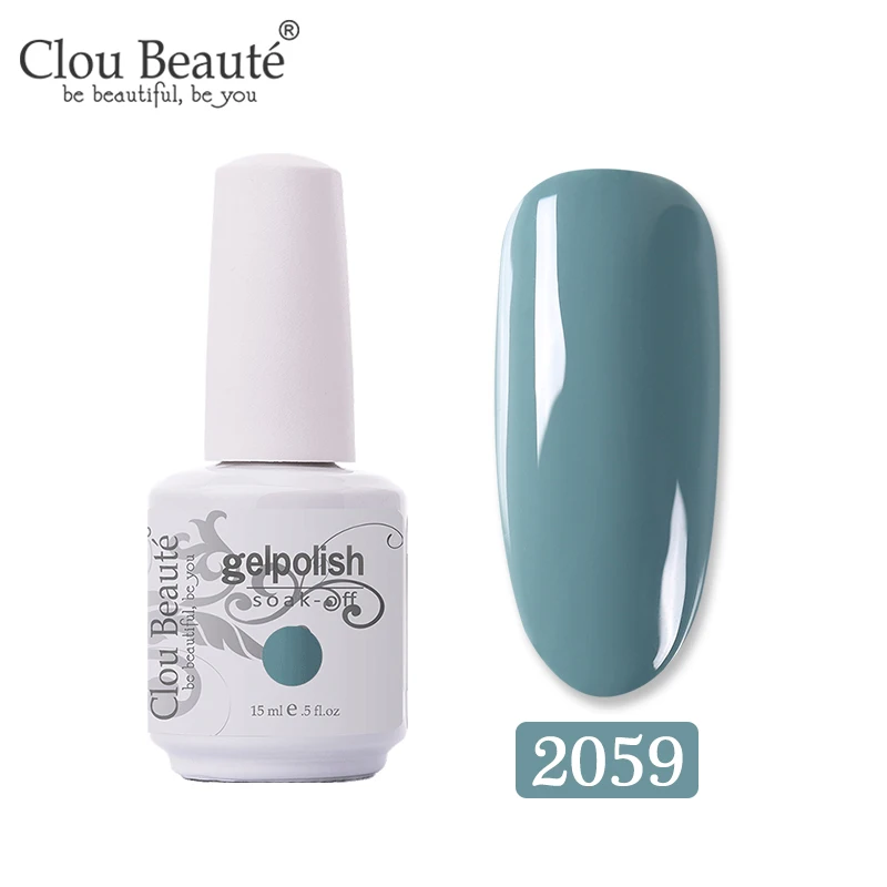 2059 Clou Beaute Gel Nail Polish Top UV LED Gel Nail Art Varnish Hybrid Gel Polish Semi Permanent Vernis Gellak Glitter Gel Lacquer - Цвет: 2059