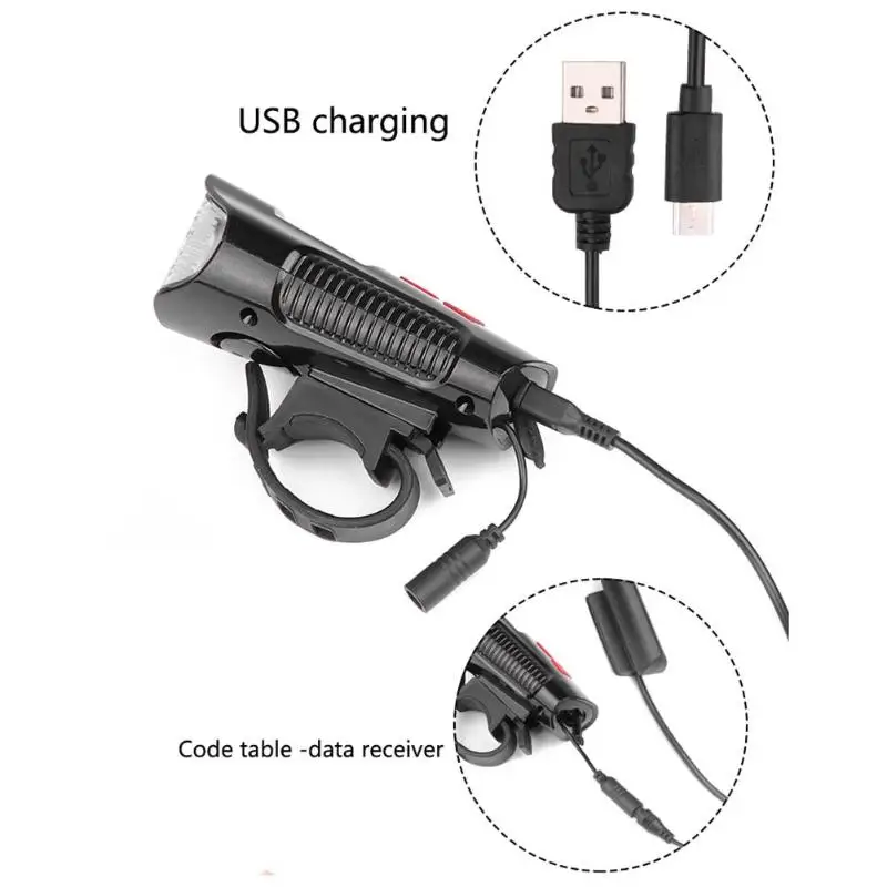 3 в 1 USB Перезаряжаемый велосипедный Звонок светодиодный велосипедный передний свет+ велосипедный компьютер+ электрический звонок аксессуары для электровелосипедов