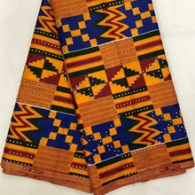 Горячая африканская восковая печать ткань африканская ткань с камнем высокого качества 6 ярдов хлопчатобумажная ткань Анкара ткань для платья YN-A2