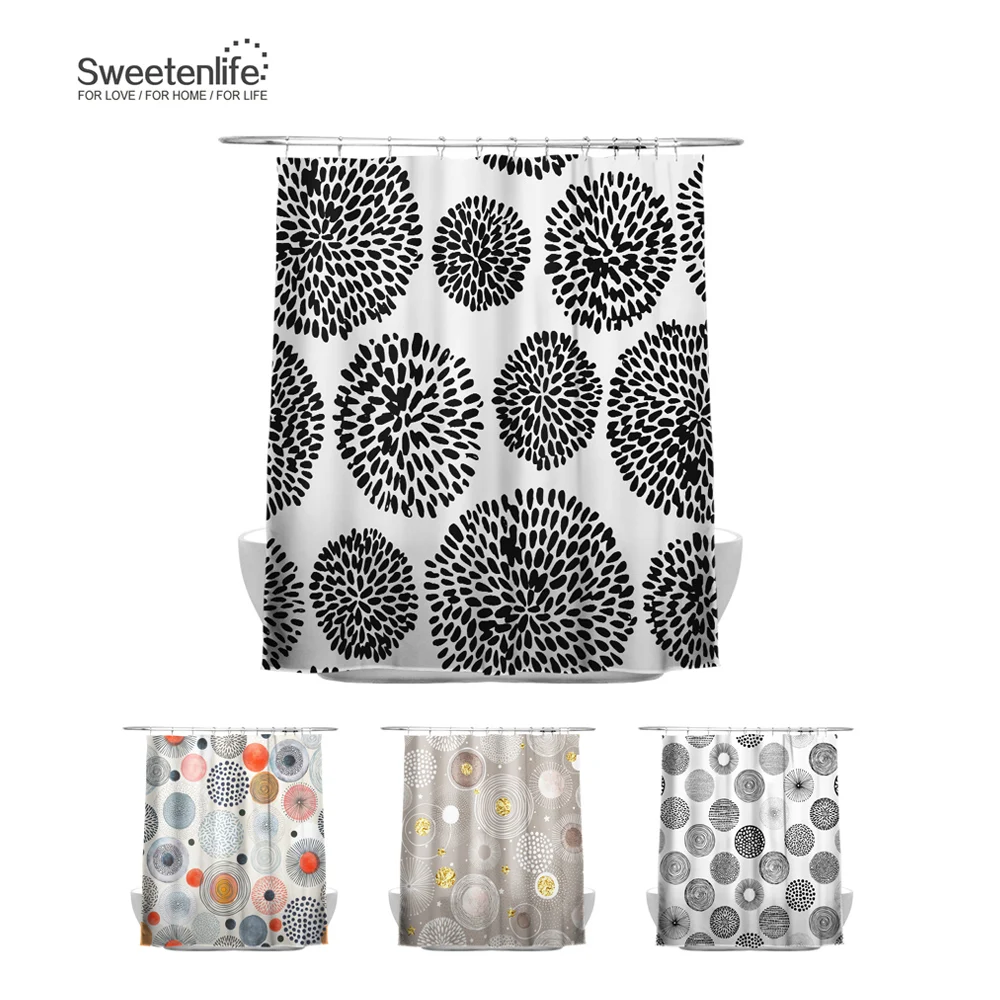 Sweetenlife 150x180 см экологичный занавес для ванной комнаты белый фон Водонепроницаемая штора современный стиль занавеска для душа s