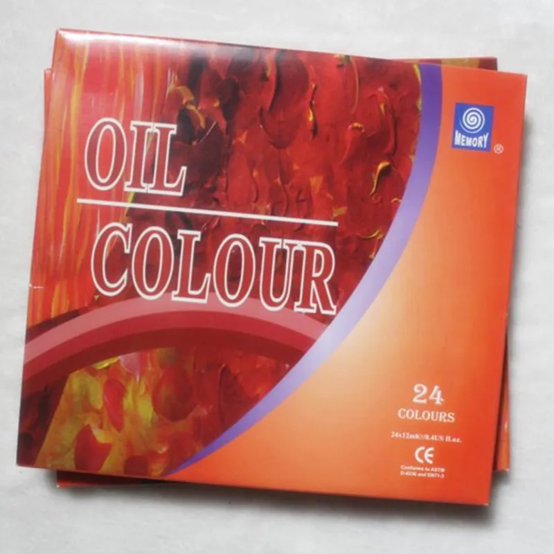 Billige Professionelle Ölfarbe Leinwand Pigment Kunst Liefert Farben Jedes Rohr Zeichnung 12 ML 24 Farben Set Freies Für Pinsel Und farbe Fach