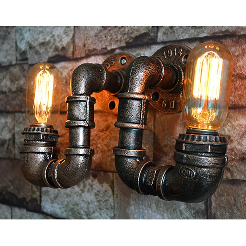 1 пара Edison Стиль Ретро индустриальный Лофт крепления настенного светильника водопровод Винтаж настенное бра, настенные светильники лестничных осветительных E27 освещение