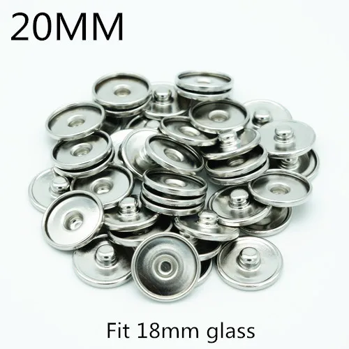 20mm silver Горячая распродажа 50 шт. кнопки 18 мм и 20 мм для печати кнопки или Стразы Кнопки "сделай сам" фитинги - Окраска металла: 20mm silver