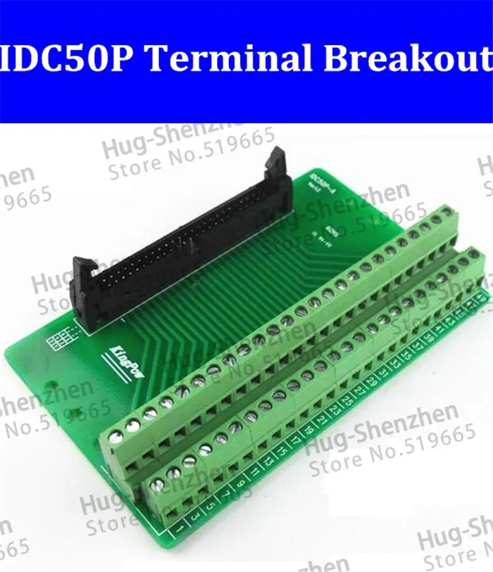 IDC50P IDC 50 контактный разъем для 50 P Клеммная колодка Breakout Board адаптер PLC релейные терминалы DIN рейка Монтажная -- 1 шт./партия