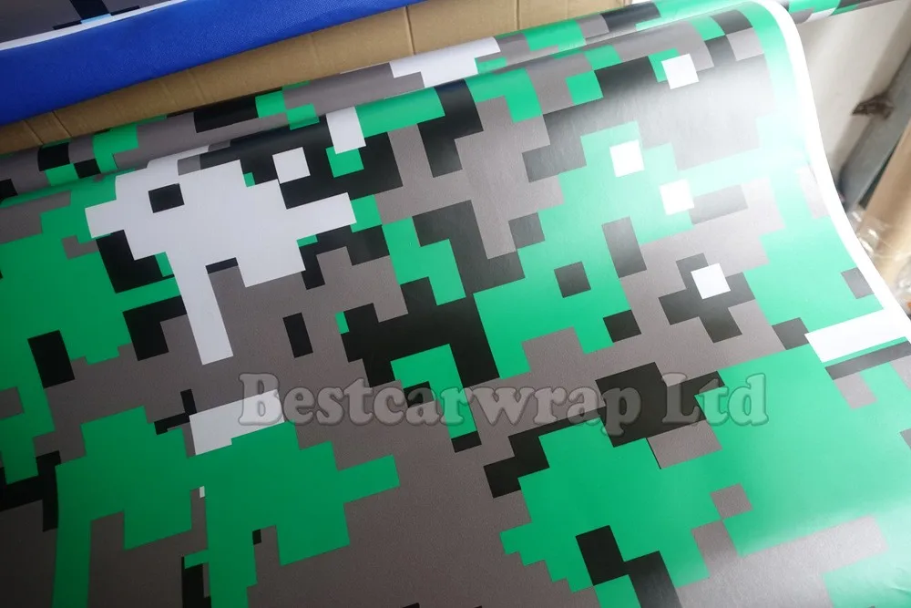 Green Tiger digital pixel camouflage vinyl car wrappping film covering Foile sticker graphics boat truck laptop skin (7)