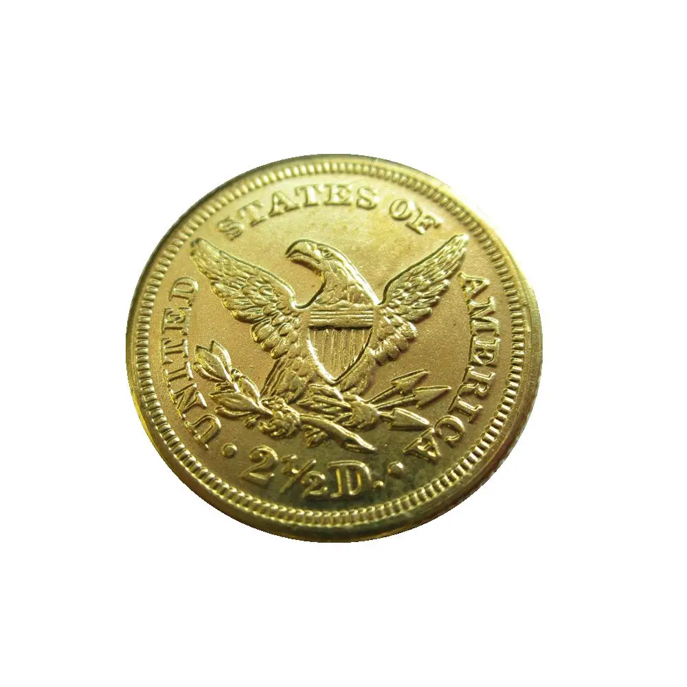 Дата 1847-D 1847-O 1848 1848-D 1848-O 1849 1849-C 1849-D США$2,5 позолоченный(старинная Золотая монета в 2,5 доллара) золотые в виде копия монет - Цвет: 1848