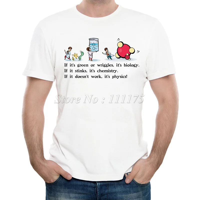 

2019 Men's New Funny Biology Chemistry and Physics Printed T Shirt Summer Cool Design Tops Soft Short Sleeve Tee