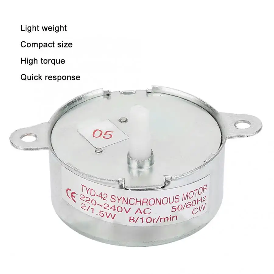 Синхронный электродвигатель с постоянным магнитом 220 В переменного тока 20 мА 2 Вт