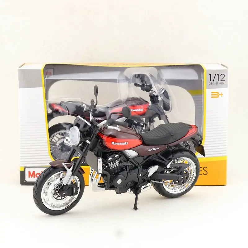 1:12 сплав модель мотоцикла, высокая имитация металла Kawasaki Z900 RS город уличный мотоцикл игрушки - Цвет: Черный