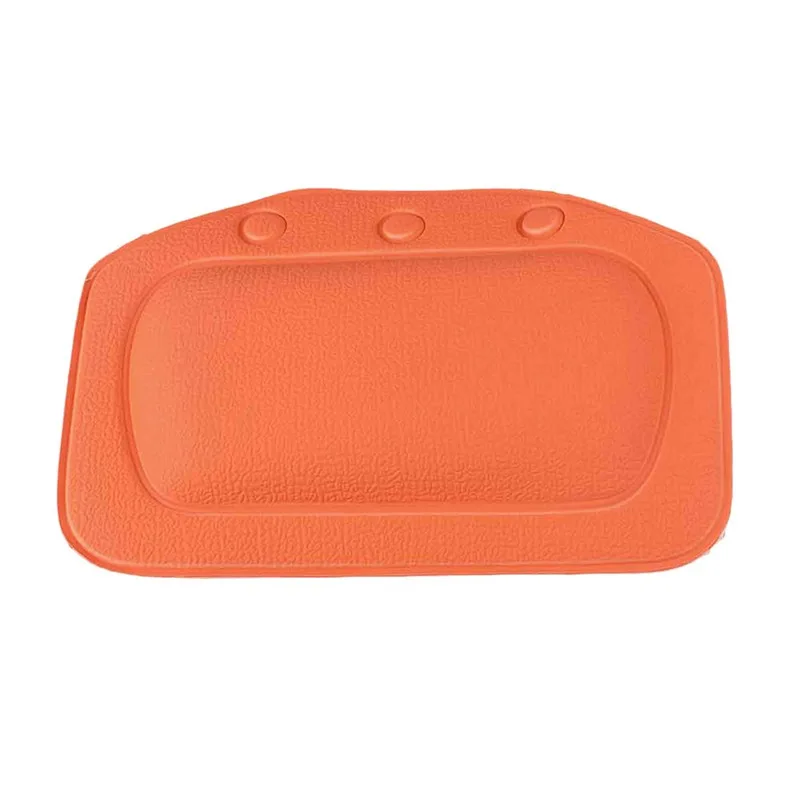 Bathtub Pillow SPA Bath Pillow With Small Suction Cups Non-Slip Bathtub Neck Cushion Relax Support Pillow For Neck Head Shoulder - Цвет: Оранжевый