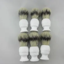 6 шт./партия Искусственная барсук цвет кабан кисточка для бритья щетины ручка из белого дерева узел 21 мм