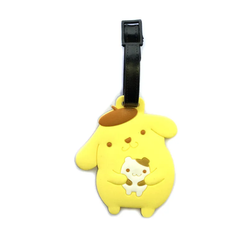 Новая мода помпон пурин чемодан багажная бирка Cinnamoroll держатель id адрес багажная бирка силикагель определить дорожные аксессуары