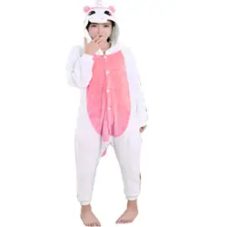 Розовый Единорог пижамный комплект Лидер продаж унисекс Фланелевое животное из мультфильмов зимние теплые пижамы домашняя пижама косплэй