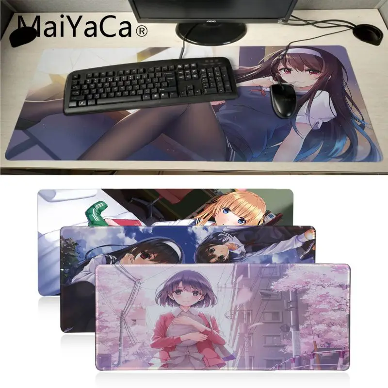 Maiyaca katou Megumi Eriri girl противоскользящие прочные резиновые компьютерные коврики с запирающимися краями игровой коврик для мыши Коврик для