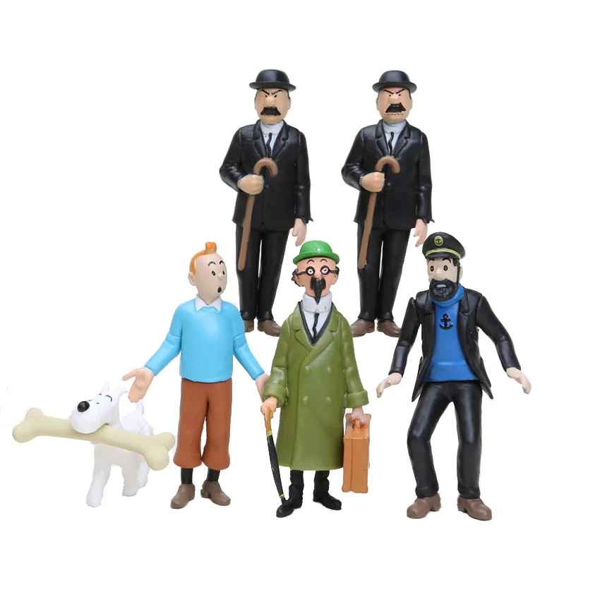 

The Adventures of Tintins PVC Action Figures Collectible Model Toy Dolls 6 Pcs/Set 4-8CM