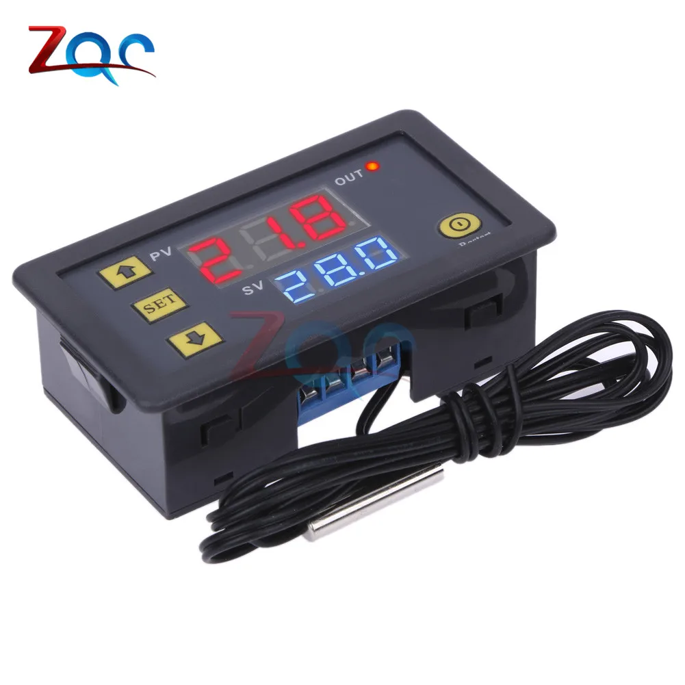 DC 24V W3230 DC 12V AC 110V 220V 20A светодиодный цифровой регулятор температуры Термостат Термометр контроль температуры переключатель Датчик метр - Цвет: DC 24V