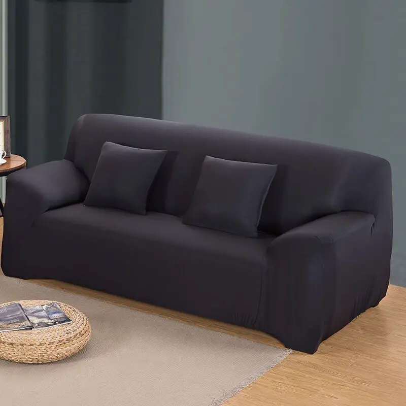 Black two seat Эластичный чехол на диван Чехлы для диванов Дешевые Хлопок диванных чехлов для Гостиная покрывало на диван, кушетку Ipad Mini 1/2/3/4 местный 1 шт - Цвет: Black two seat