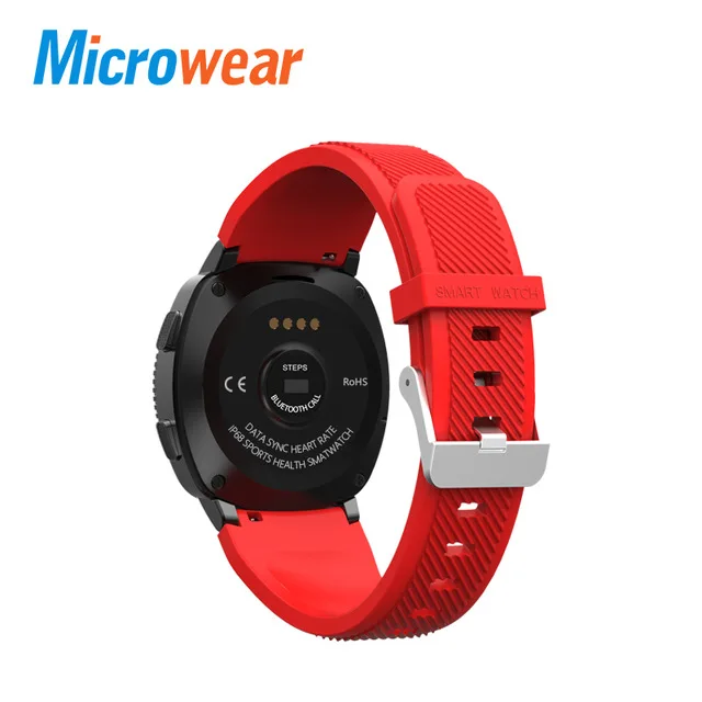 Red Silicnoe Смарт-часы Microwear L2 MTK2502 с Bluetooth, смарт-браслет с функцией вызова, умные часы, шагомер, монитор сна, управление телефоном - Цвет: Red Silicnoe