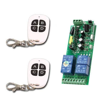 

Smart Home AC85V 110V 220V 250V 4CH Wireless Remote Control Switch Relay Output Radio Receiver Module and 2* Transmitter 4Keys