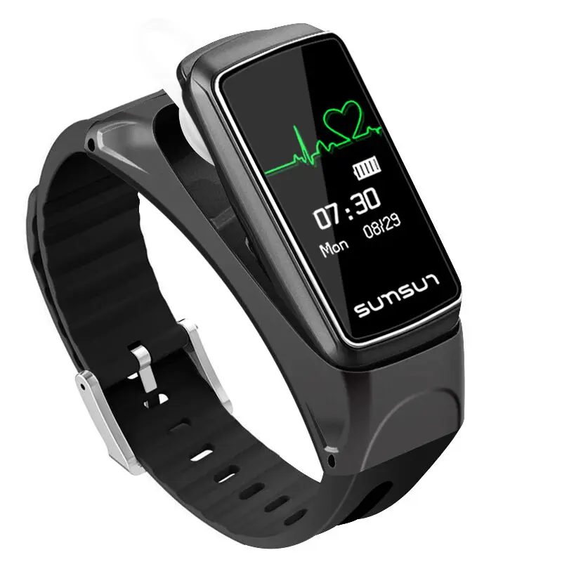 Смарт-браслет SMARCENT B7 с Bluetooth, Talkband, монитор сердечного ритма, спортивные часы для здоровья, браслет с музыкальным плеером, браслет