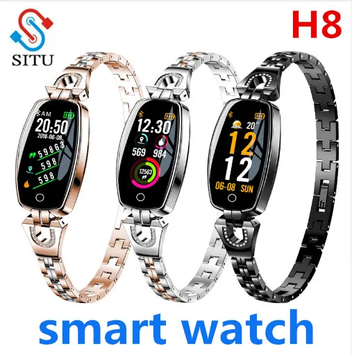 

SITU H8 HR Smart Watch Women Lady Smartwatch Bracelet Fashion Wear Stainless Steel Strap Jewel Watch Business Formal hot!!