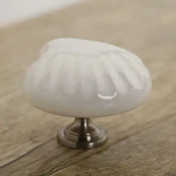 

White Shell Ceramic Knobs Dresser Pulls Handle Drawer knob White Cupboard Knobs Kitchen Cabinet Handle Furniture Hardware