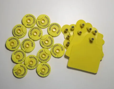 X100pcs низкочастотные животные RFID Ушные бирки, овца корова Свинья для идентификации животных визуальная метка FDX-B