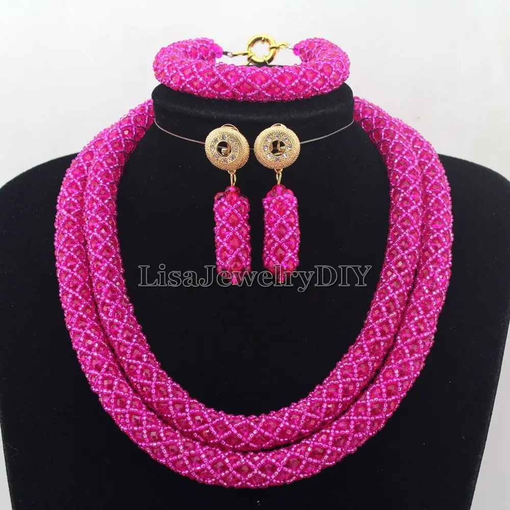 

Exclusive Statement Necklace African Beads Jewelry Sets Handmade Wedding Jewelry Set Womens Jewellery Set HD7256
