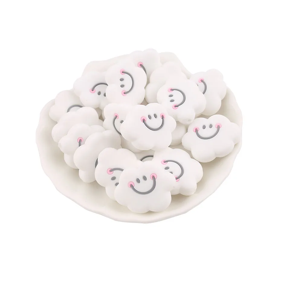 5 шт. Силиконовые Прорезыватели для зубов мини-Облачные бусины Smiley Cloud Beads Детские принадлежности для кормления бусины, прорезыватель подарки для душа