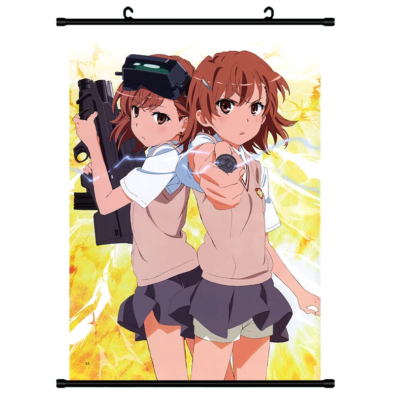 Японское аниме некий научный Railgun Uiharu kazari Shirai Kuroko Saten Ruiko Misaka Mikoto домашний Декор настенный Свиток Плакат - Цвет: 4