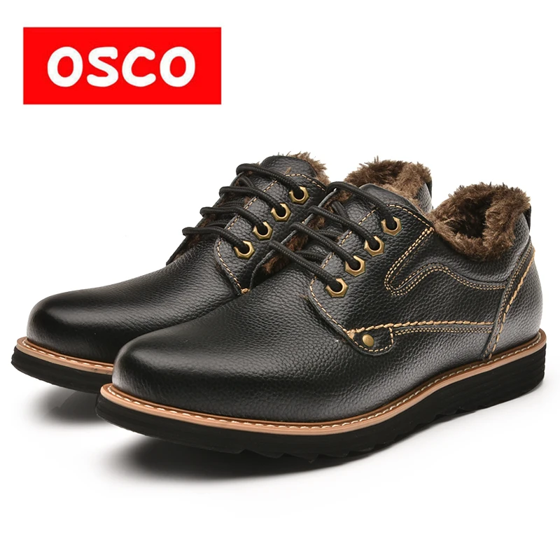  OSCO PUBG Factory Direct WINTER New Men Cow Leather Boots Fashion Men Casual WARN Ankle Boots#RUC36