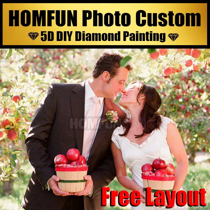 HOMFUN фотографии на заказ! 5D DIY алмазная живопись 100% полная дрель вышивка крестом
