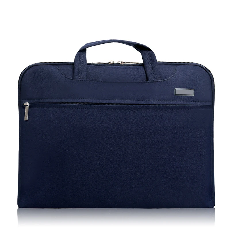 Navy Blue 14 Inch Notebook Waterproof Laptop Bag Unisex Handbag Cross-section Business Briefcase Computer Bag Laptop Case Protective Bag - Цвет: Navy Blue