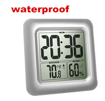 

30pcs by dhl fedex Waterproof Watch Temperature Humidity Timer Thermometer Humidity Meter Digital Large Wall Clock 35% off